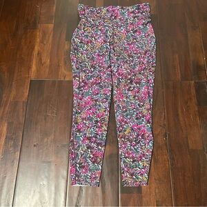 Lululemon Base Pace High Rise Running Tight 25” Inseam Size 10 Floral Electric